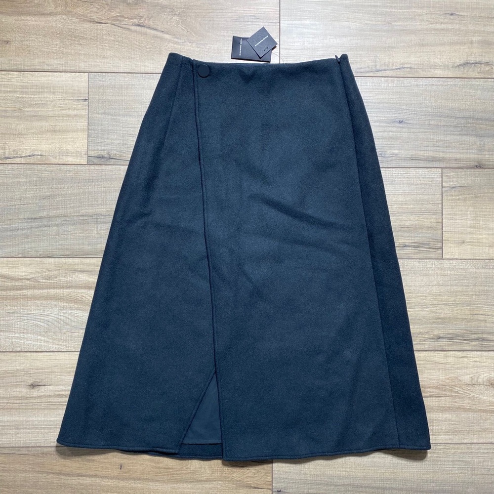 Club Monaco Womens Wool Blend A-Line Cutaway Skirt Size 4 Charcoal